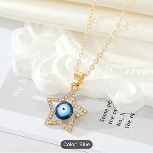 Evil eye star shaped necklace
